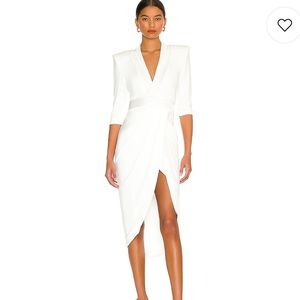 Eye Of Horus Midi Dress in White
